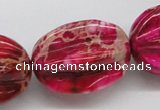 CDI23 16 inches 25*33mm star fruit shaped dyed imperial jasper beads