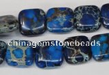 CDI238 15.5 inches 14*14mm square dyed imperial jasper beads