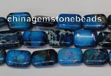 CDI244 15.5 inches 10*14mm rectangle dyed imperial jasper beads