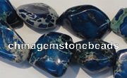 CDI262 15.5 inches 18*20mm nugget dyed imperial jasper beads