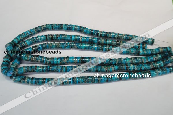 CDI276 15.5 inches 2*8mm heishi dyed imperial jasper beads