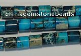 CDI280 15.5 inches 8*8mm tube dyed imperial jasper beads