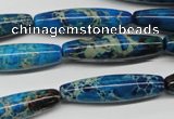 CDI291 15.5 inches 8*30mm rice dyed imperial jasper beads