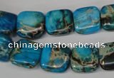 CDI300 15.5 inches 14*14mm square dyed imperial jasper beads