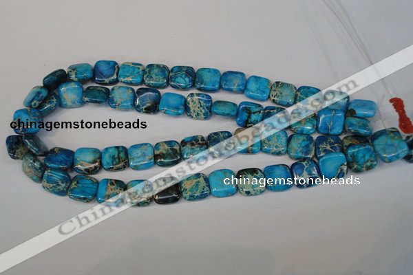 CDI300 15.5 inches 14*14mm square dyed imperial jasper beads