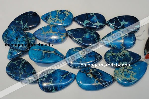 CDI328 15.5 inches 30*50mm flat teardrop dyed imperial jasper beads