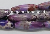 CDI33 16 inches 10*30mm rice dyed imperial jasper beads wholesale