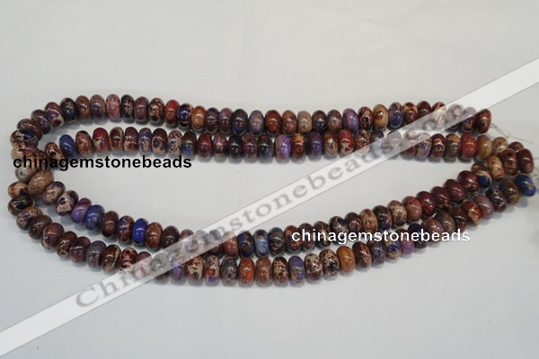 CDI371 15.5 inches 6*10mm rondelle dyed imperial jasper beads