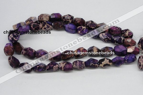 CDI38 16 inches 14*18mm faceted nuggets dyed imperial jasper beads