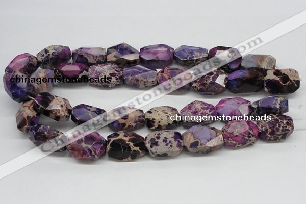 CDI39 16 inches 20*25mm faceted nuggets dyed imperial jasper beads