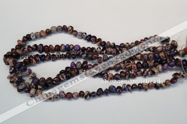 CDI390 15.5 inches 6*9mm nugget dyed imperial jasper beads