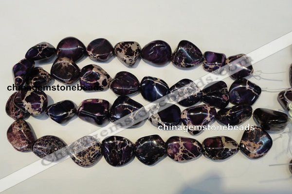 CDI394 15.5 inches 20*25mm nugget dyed imperial jasper beads