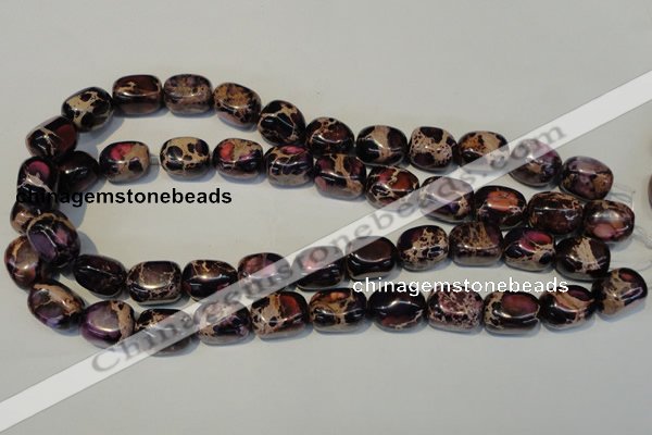 CDI395 15.5 inches 12*16mm nugget dyed imperial jasper beads