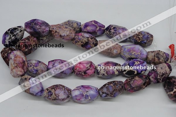 CDI40 16 inches 20*30mm faceted nuggets dyed imperial jasper beads