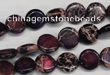 CDI405 15.5 inches 10mm flat round dyed imperial jasper beads