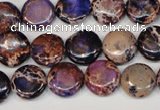 CDI406 15.5 inches 12mm flat round dyed imperial jasper beads