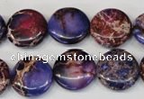 CDI408 15.5 inches 16mm flat round dyed imperial jasper beads