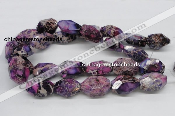 CDI41 16 inches 25*35mm faceted nuggets dyed imperial jasper beads