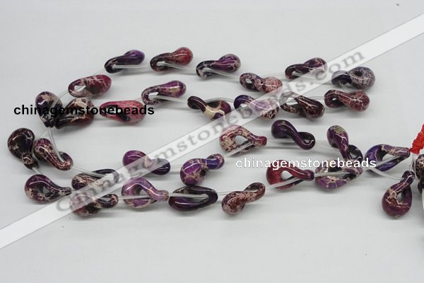 CDI42 16 inches 15*24mm petal shaped dyed imperial jasper beads