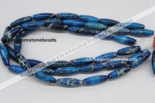 CDI48 16 inches 10*30mm rice dyed imperial jasper beads wholesale