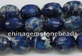 CDI49 16 inches 12*15mm faceted egg-shaped dyed imperial jasper beads