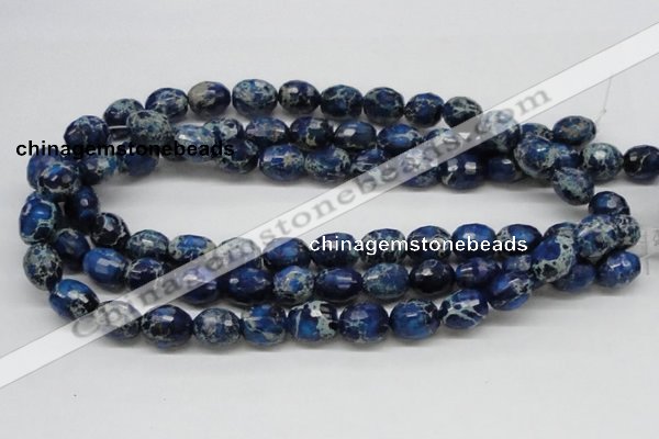 CDI49 16 inches 12*15mm faceted egg-shaped dyed imperial jasper beads