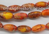 CDI510 15.5 inches 8*16mm rice dyed imperial jasper beads