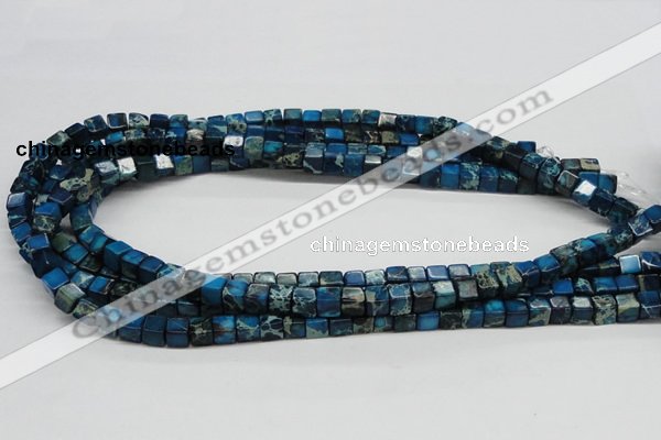 CDI52 16 inches 6*6mm cube dyed imperial jasper beads wholesale