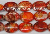 CDI531 15.5 inches 12*16mm oval dyed imperial jasper beads