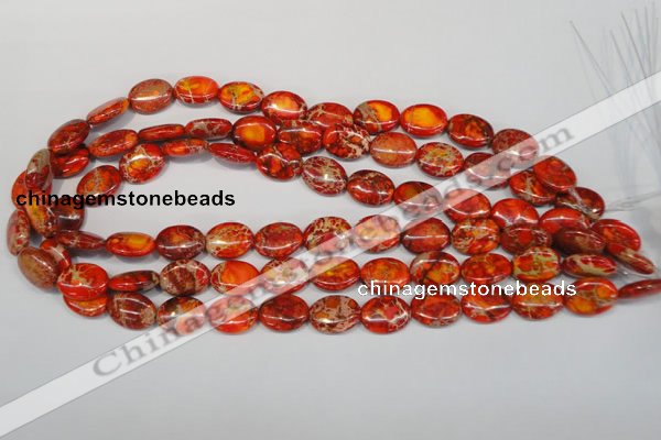 CDI531 15.5 inches 12*16mm oval dyed imperial jasper beads