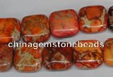 CDI540 15.5 inches 14*14mm square dyed imperial jasper beads