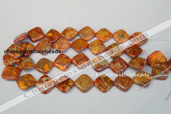 CDI547 15.5 inches 20*20mm diamond dyed imperial jasper beads