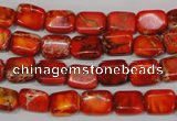 CDI551 15.5 inches 8*10mm rectangle dyed imperial jasper beads