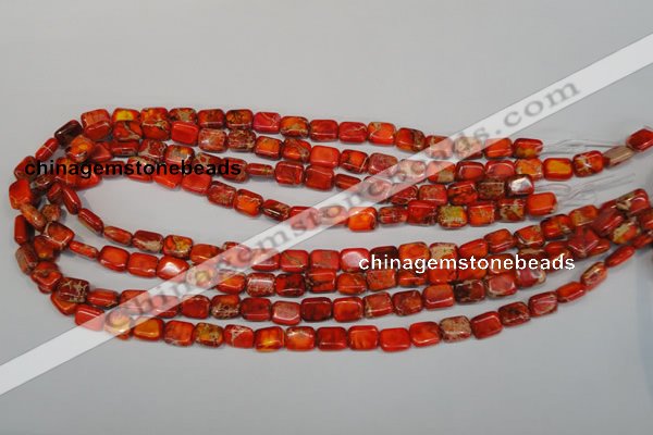 CDI551 15.5 inches 8*10mm rectangle dyed imperial jasper beads