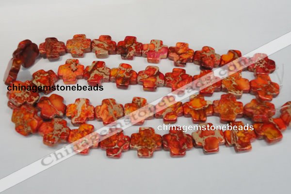 CDI563 15.5 inches 20*20mm cross dyed imperial jasper beads