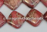 CDI570 15.5 inches 18*18mm diamond dyed imperial jasper beads