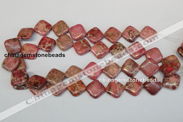 CDI570 15.5 inches 18*18mm diamond dyed imperial jasper beads