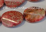 CDI575 15.5 inches 18*25mm twisted oval dyed imperial jasper beads