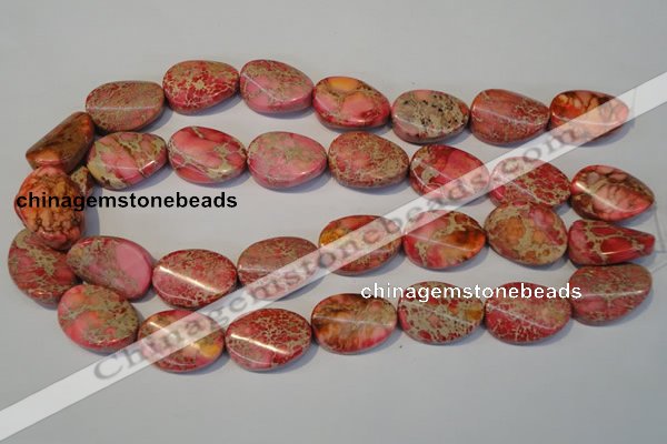 CDI575 15.5 inches 18*25mm twisted oval dyed imperial jasper beads