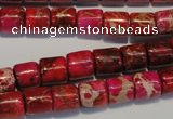 CDI595 15.5 inches 8*8mm tube dyed imperial jasper beads