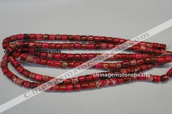 CDI595 15.5 inches 8*8mm tube dyed imperial jasper beads