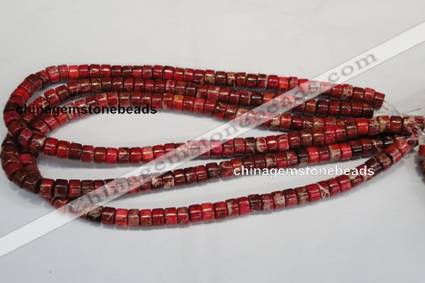 CDI596 15.5 inches 4*8mm tube dyed imperial jasper beads