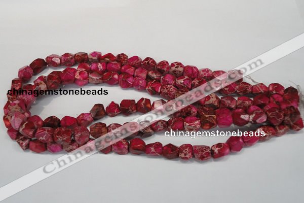 CDI612 15.5 inches 8*10mm faceted nugget dyed imperial jasper beads