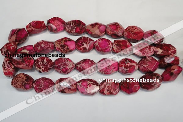 CDI615 15.5 inches 18*24mm faceted nugget dyed imperial jasper beads