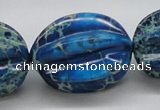 CDI62 16 inches 25*33mm star fruit shaped dyed imperial jasper beads