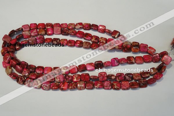 CDI620 15.5 inches 10*10mm square dyed imperial jasper beads