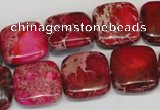 CDI623 15.5 inches 16*16mm square dyed imperial jasper beads