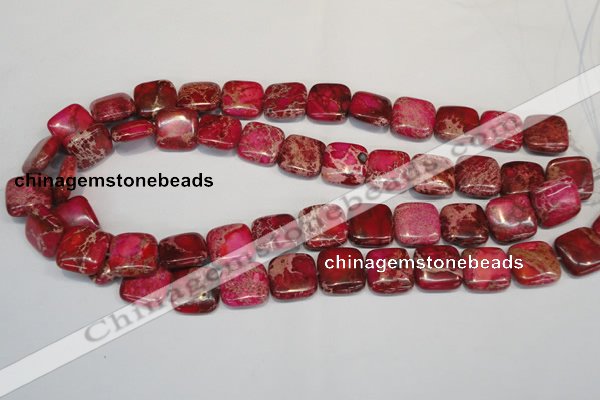 CDI623 15.5 inches 16*16mm square dyed imperial jasper beads