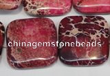 CDI626 15.5 inches 25*25mm square dyed imperial jasper beads