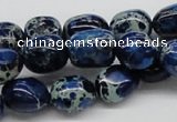 CDI63 16 inches 12*15mm nuggets dyed imperial jasper beads wholesale